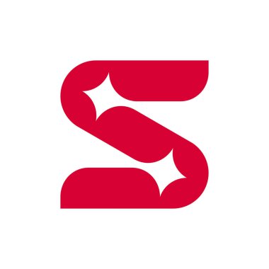 S harfi logosu. Simge tasarımı. Şablon elementleri Geometrik soyut logolar