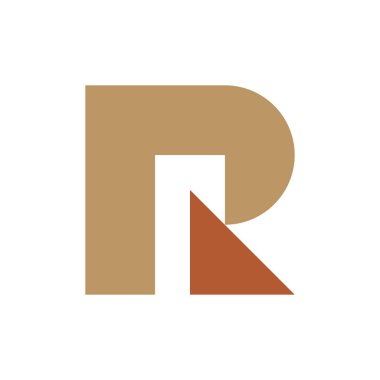 R harfi logosu. Simge tasarımı. Şablon elementleri Geometrik soyut logolar
