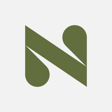 N harfi logosu. Simge tasarımı. Şablon elementleri Geometrik soyut logolar