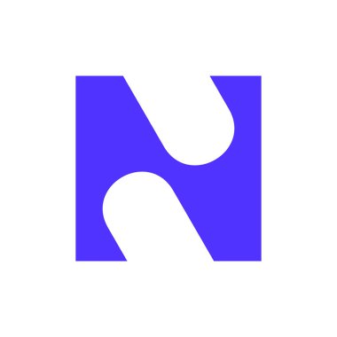 N harfi logosu. Simge tasarımı. Şablon elementleri Geometrik soyut logolar