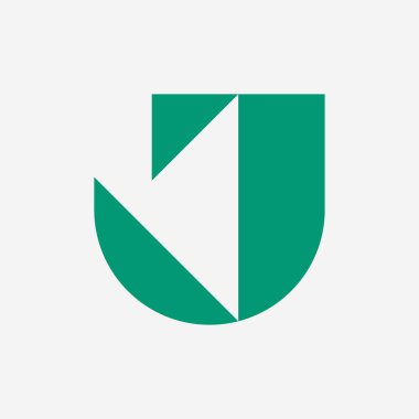 J harfi logosu. Simge tasarımı. Şablon elementleri Geometrik soyut logolar