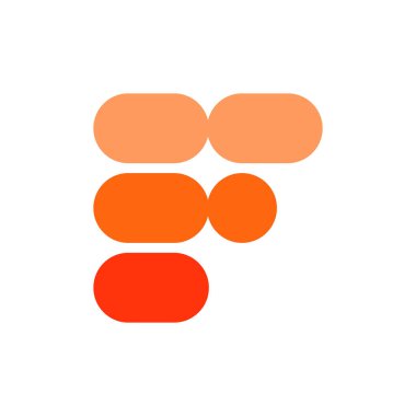 F harfi logosu. Simge tasarımı. Şablon elementleri Geometrik soyut logolar