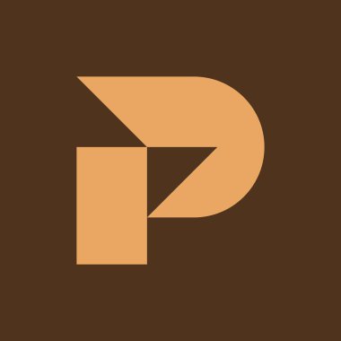 P harfi logosu. Simge tasarımı. Şablon elementleri Geometrik soyut logolar