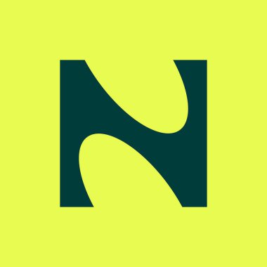 N harfi logosu. Simge tasarımı. Şablon elementleri Geometrik soyut logolar