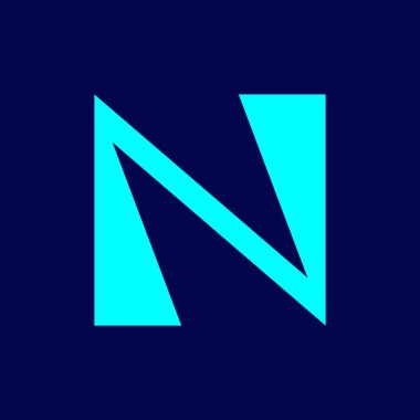 N harfi logosu. Simge tasarımı. Şablon elementleri Geometrik soyut logolar