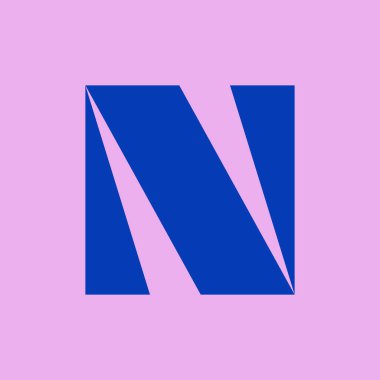 N harfi logosu. Simge tasarımı. Şablon elementleri Geometrik soyut logolar