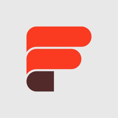F harfi logosu. Simge tasarımı. Şablon elementleri Geometrik soyut logolar