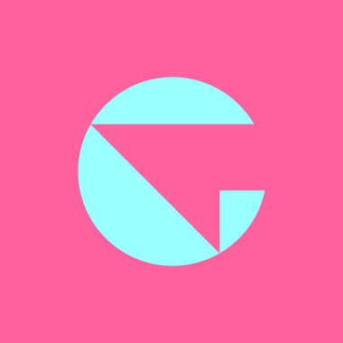 C harfi logosu. Simge tasarımı. Şablon elementleri Geometrik soyut logolar