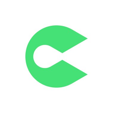 C harfi logosu. Simge tasarımı. Şablon elementleri Geometrik soyut logolar