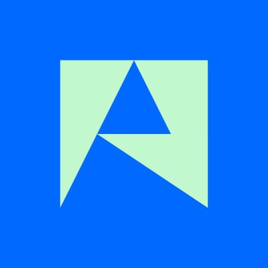 A harfi logosu. Simge tasarımı. Şablon elementleri Geometrik soyut logolar