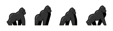 Goril logosu. Simge tasarımı. Şablon ögeleri