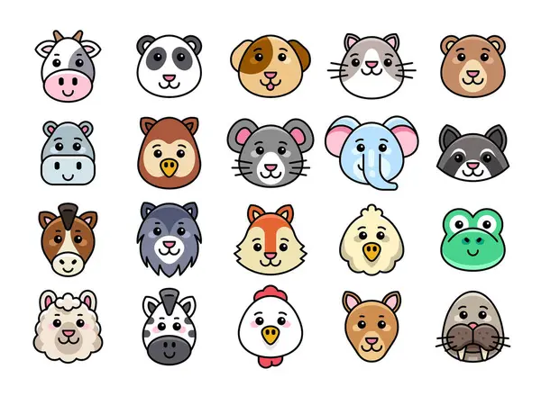 Hayvan Simgeleri. Hayvanların avatarları. Hayvan suratlı kafalar. Şirin ağızlık.