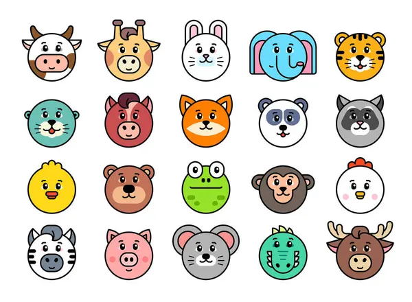 Hayvan Simgeleri. Hayvanların avatarları. Hayvan suratlı kafalar. Şirin ağızlık.