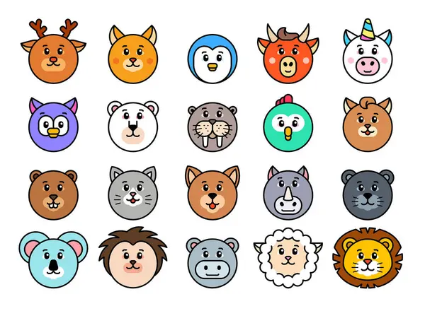 Hayvan Simgeleri. Hayvanların avatarları. Hayvan suratlı kafalar. Şirin ağızlık.