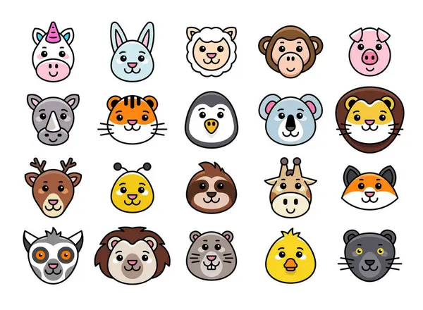 Hayvan Simgeleri. Hayvanların avatarları. Hayvan suratlı kafalar. Şirin ağızlık.