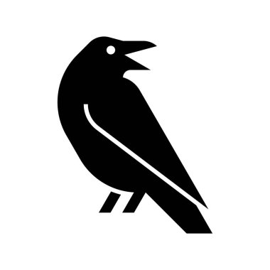 Kuzgun Logosu. Simge tasarımı. Şablon ögeleri