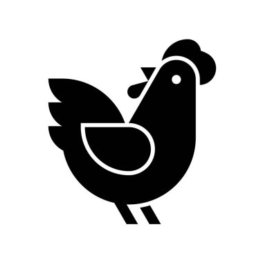 Tavuk Logosu. Simge tasarımı. Şablon ögeleri