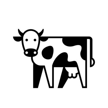 İnek logosu. Simge tasarımı. Şablon öğeleri