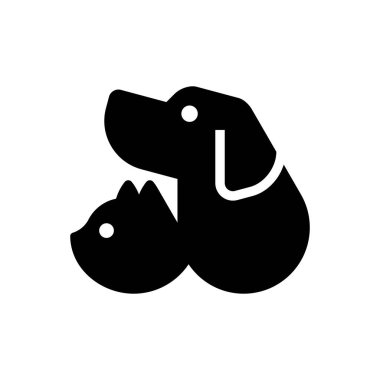 Köpek ve kedi logosu. Simge tasarımı. Şablon öğeleri