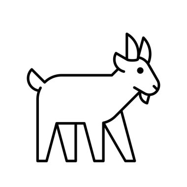 Keçi logosu. Simge tasarımı. Şablon öğeleri