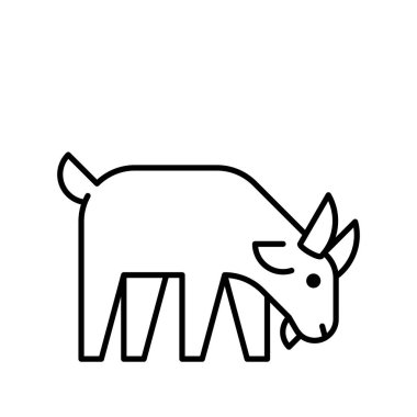 Keçi logosu. Simge tasarımı. Şablon öğeleri