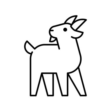 Keçi logosu. Simge tasarımı. Şablon öğeleri