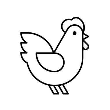 Tavuk Logosu. Simge tasarımı. Şablon ögeleri