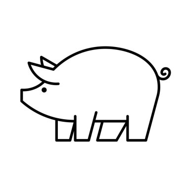 Domuz logosu. Simge tasarımı. Şablon öğeleri