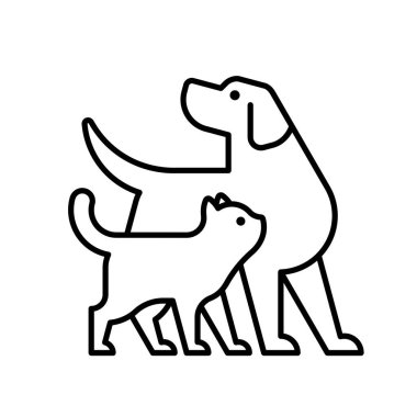 Köpek ve kedi logosu. Simge tasarımı. Şablon öğeleri