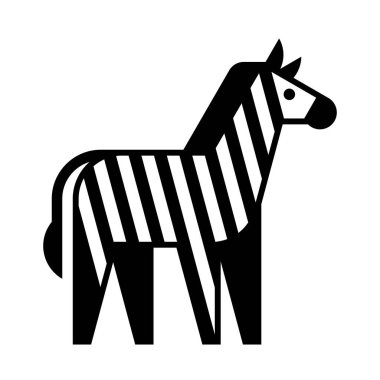 Zebra Logosu. Simge tasarımı. Şablon ögeleri