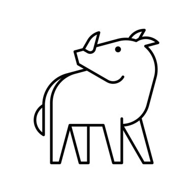 Yaban domuzu logosu. Simge tasarımı. Şablon ögeleri