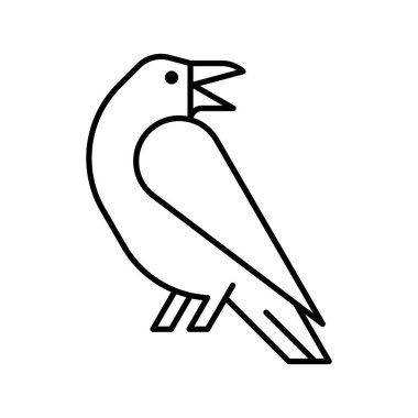 Kuzgun Logosu. Simge tasarımı. Şablon ögeleri