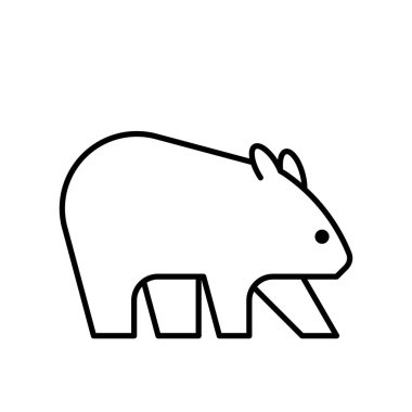 Wombat Logosu. Simge tasarımı. Şablon ögeleri