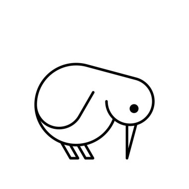 Kivi kuşu logosu. Simge tasarımı. Şablon ögeleri