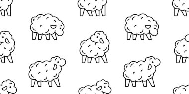 Koyun logosunda kusursuz desen. beyaz arkaplanda izole