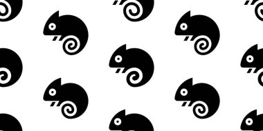 Bukalemun Logoile dikişsiz desen. beyaz arka plan üzerinde izole