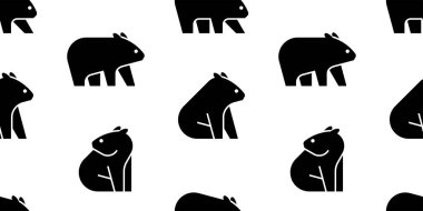 Wombat logosuyla kusursuz desen. beyaz arkaplanda izole