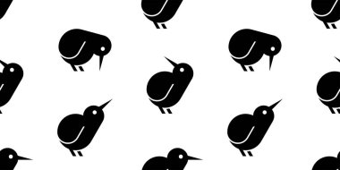 Kiwi kuş logosuyla kusursuz desen. beyaz arkaplanda izole