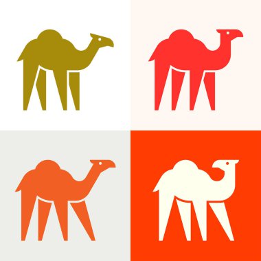Camel logosu seti. Simge tasarımı. Şablon öğeleri