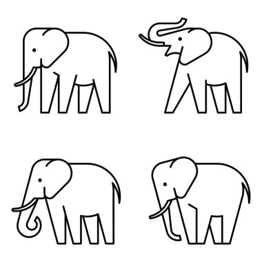 Elephant logosu seti. Simge tasarımı. Şablon öğeleri