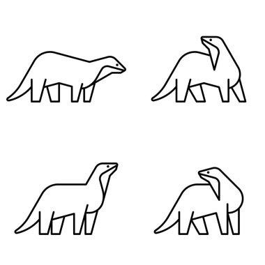 Otter logosu seti. Simge tasarımı. Şablon ögeleri