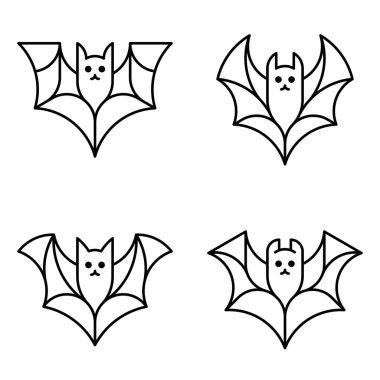 Yarasa logosu seti. Simge tasarımı. Şablon ögeleri