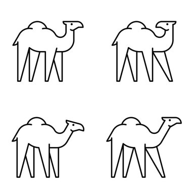 Camel logosu seti. Simge tasarımı. Şablon öğeleri