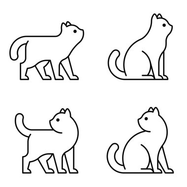 Cat logosu seti. Simge tasarımı. Şablon öğeleri