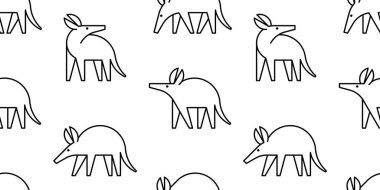 Aardvark logosu olan kusursuz bir desen. beyaz arkaplanda izole