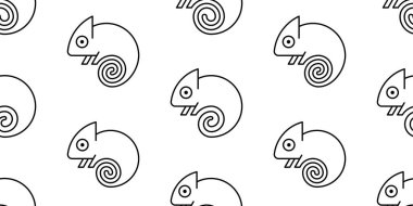 Bukalemun Logoile dikişsiz desen. beyaz arka plan üzerinde izole