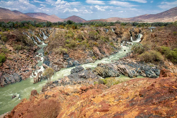 纳米比亚Kuene河上的Epupa瀑布 — 图库照片