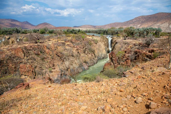 纳米比亚Kuene河上的Epupa瀑布 Jpg — 图库照片