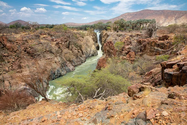 Chutes Epupa Sur Rivière Kuene Namibie — Photo