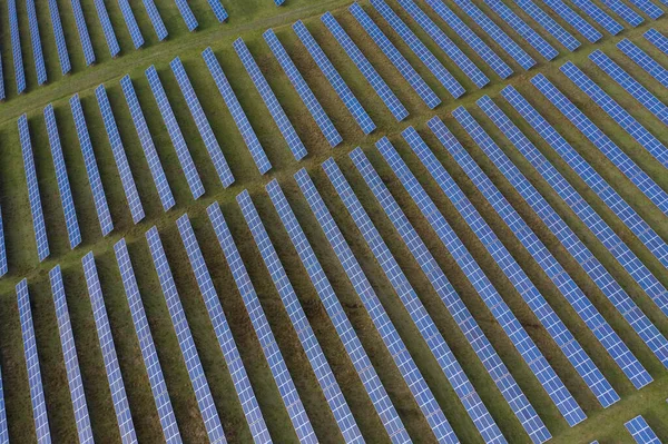 Painéis Solares Vista Aérea Módulos Energia Solar Central Fotovoltaica Fotovoltaica — Fotografia de Stock